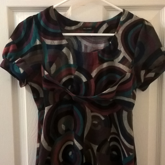 Alano Circular Pattern Empire Waist Dress Small - Picture 2 of 7